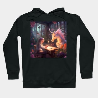 The Enchantment of Fantasy: A Magical Journey with a Dreaming Unicorn and an Adventurous Child in a Dream World Hoodie